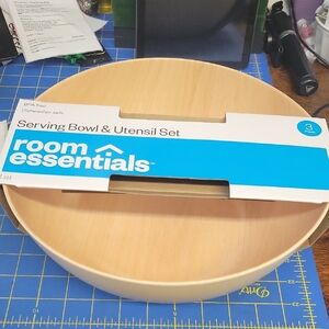 Room Essentials Beige Serving Bowl 3 Piece Set New